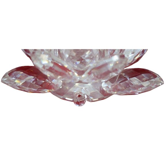 Swarovski Silver Crystal Lotus Flower Lily Pad Candle Holder with Box Inserts - Picture 8 of 10